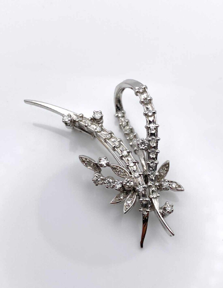 White Gold & Diamond Brooch