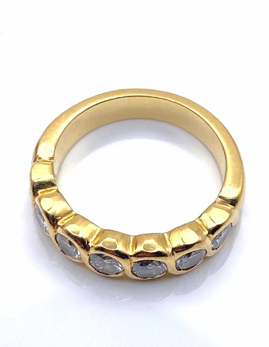 Yellow Gold & Diamond Half Alliance Ring-photo-2