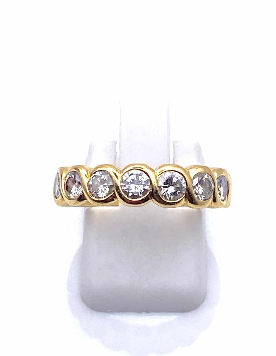 Yellow Gold & Diamond Half Alliance Ring-photo-3