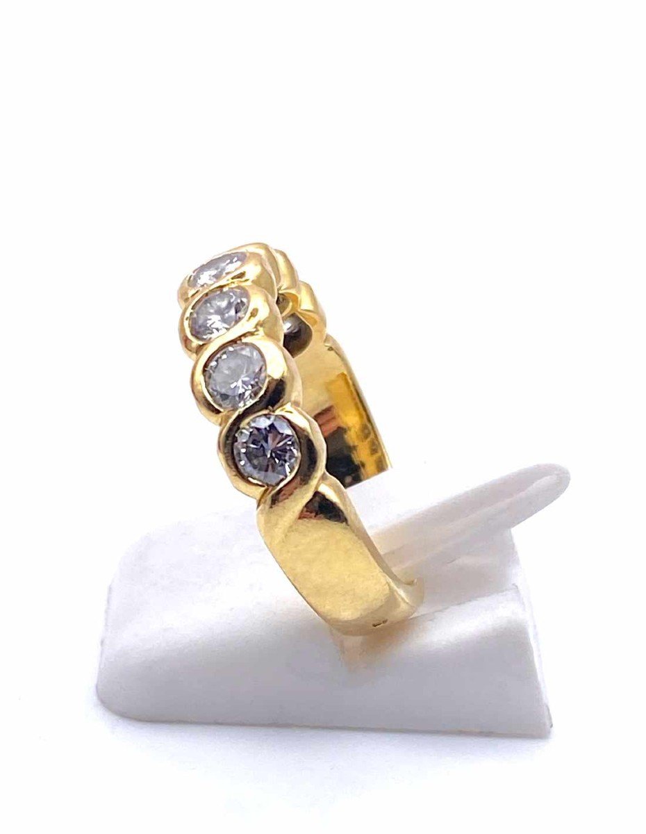 Yellow Gold & Diamond Half Alliance Ring-photo-4