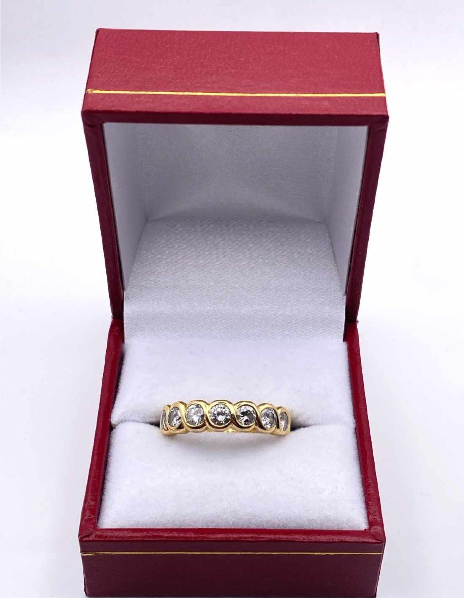 Yellow Gold & Diamond Half Alliance Ring-photo-1