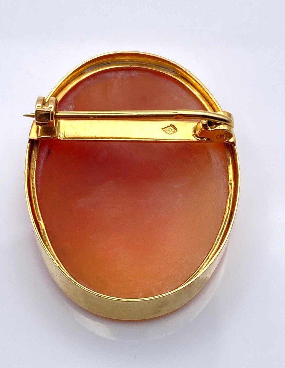 Vintage Yellow Gold Cameo Brooch-photo-2