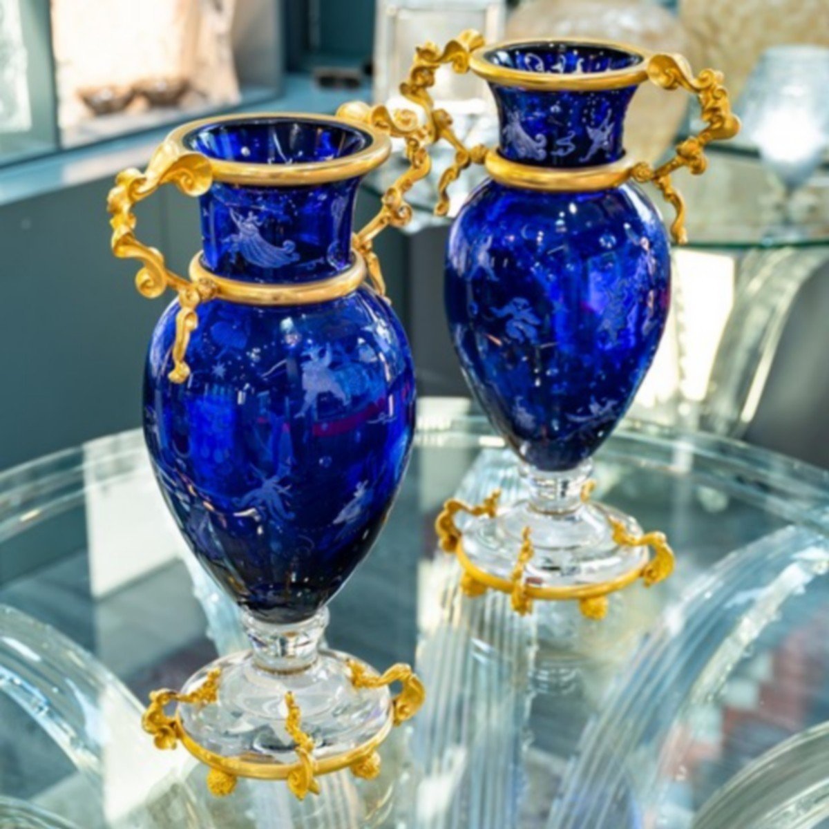 Baccarat And Jean Boggio Designer 1998 : Pair Of Vases-photo-3