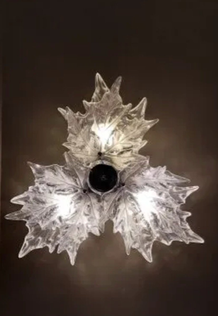 Lalique France : Wall Lamp Model "champs-elysées"-photo-1