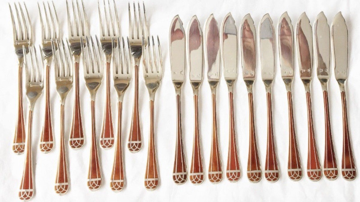 Christofle - "talisman" Sienna Cutlery Set 130 Pieces-photo-1