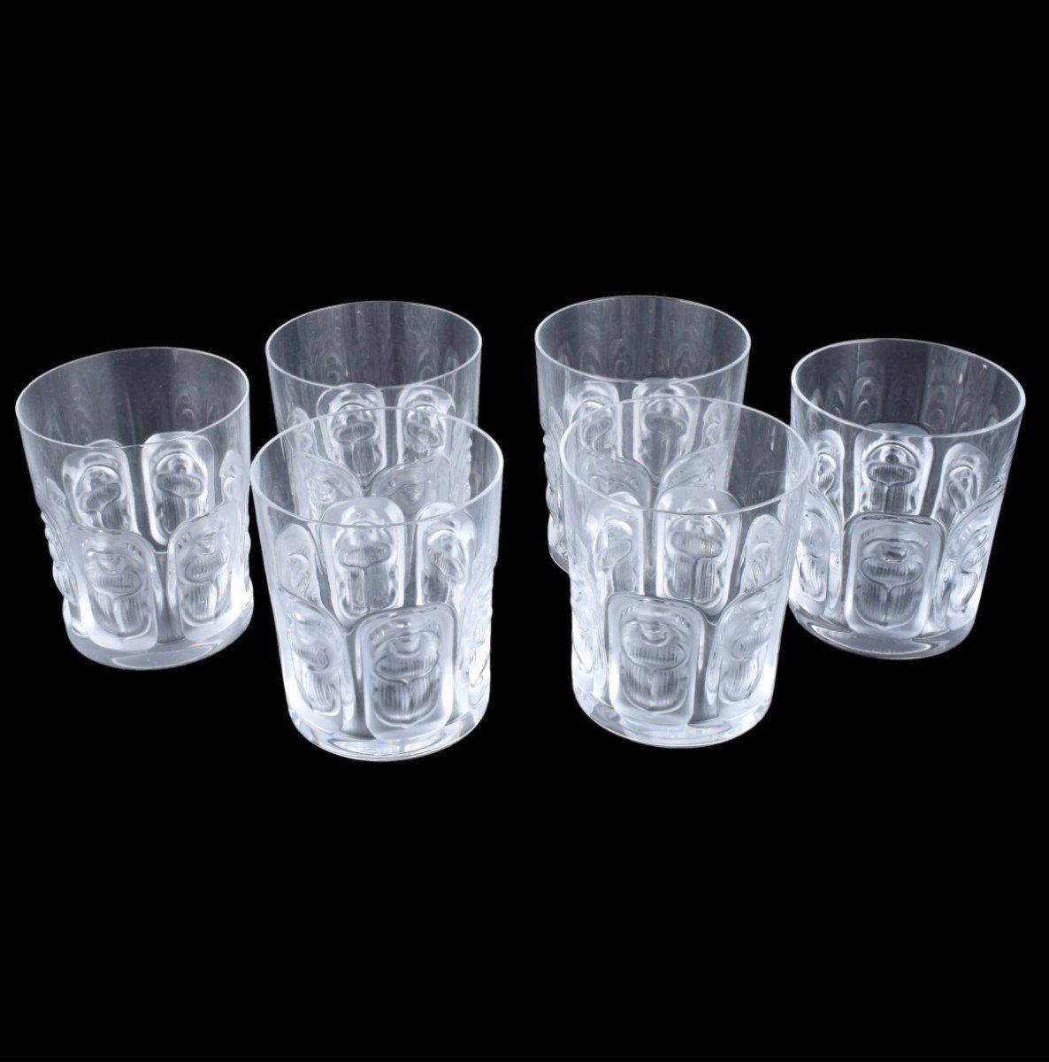 Lalique France: Set Of 12 “khépri” Glasses-photo-2