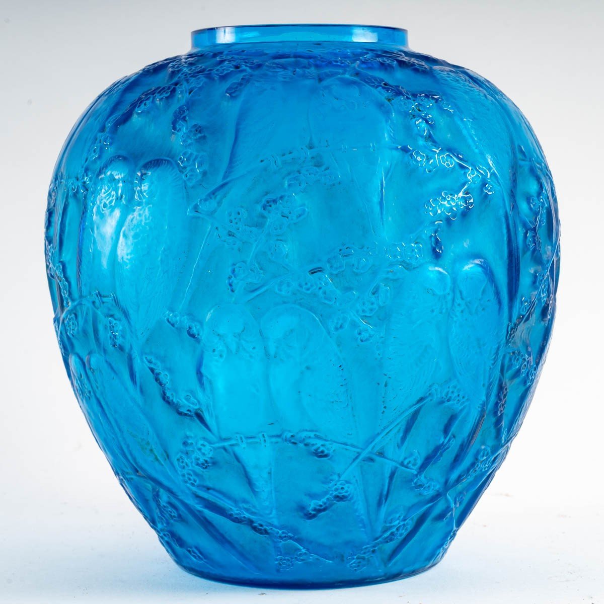 René Lalique (1860-1945) : Vase "parakeets"-photo-1