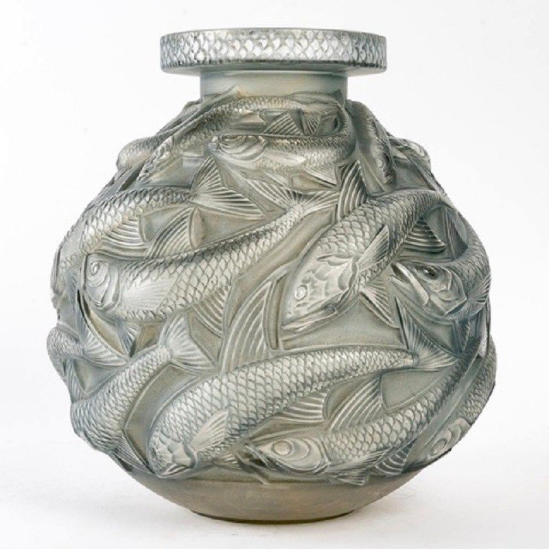 René Lalique: 'salmonidae' Vase 1928-photo-2