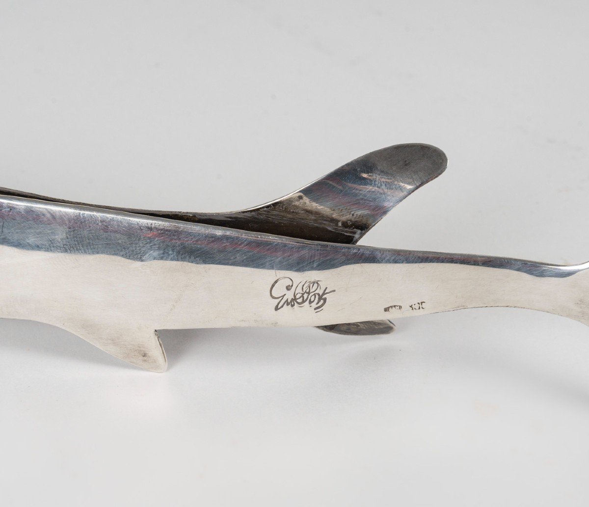 Gio Ponti : Requin En Argent Massif-photo-4