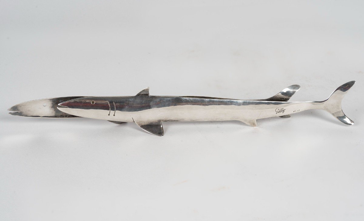 Gio Ponti : Requin En Argent Massif-photo-6