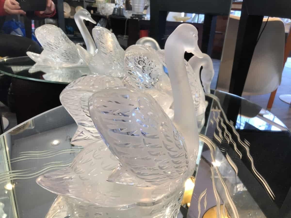 René Lalique : Especially Of Table "mirror Swans"-photo-6