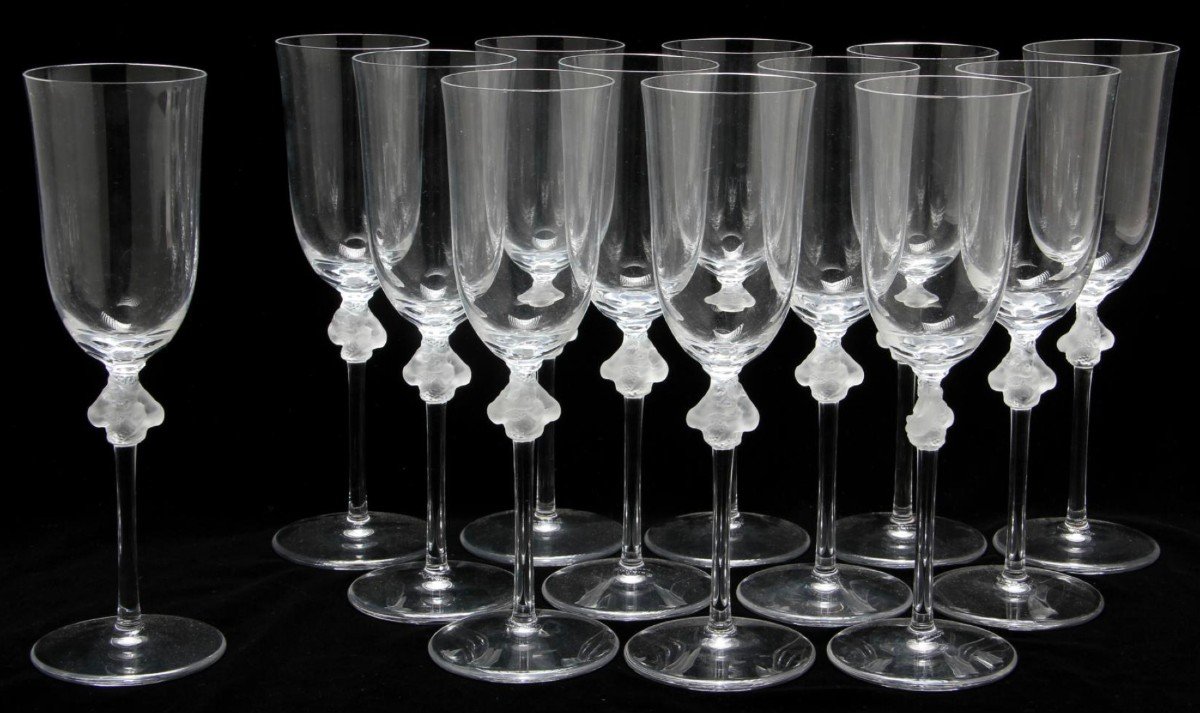 LALIQUE France Cristal ,Service “ROXANNE” 18 pieces 1968-photo-3