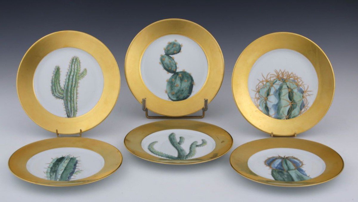 H. Mc Connico & Daum , “cactus” Service Set Porcelain-photo-3