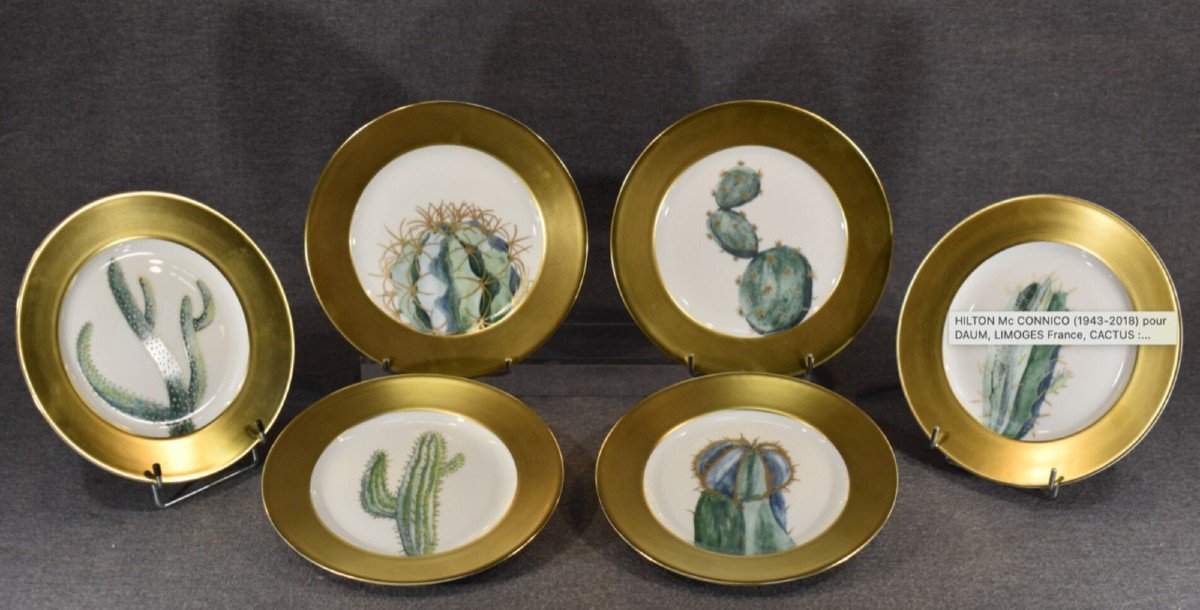 H. Mc Connico & Daum , “cactus” Service Set Porcelain-photo-4