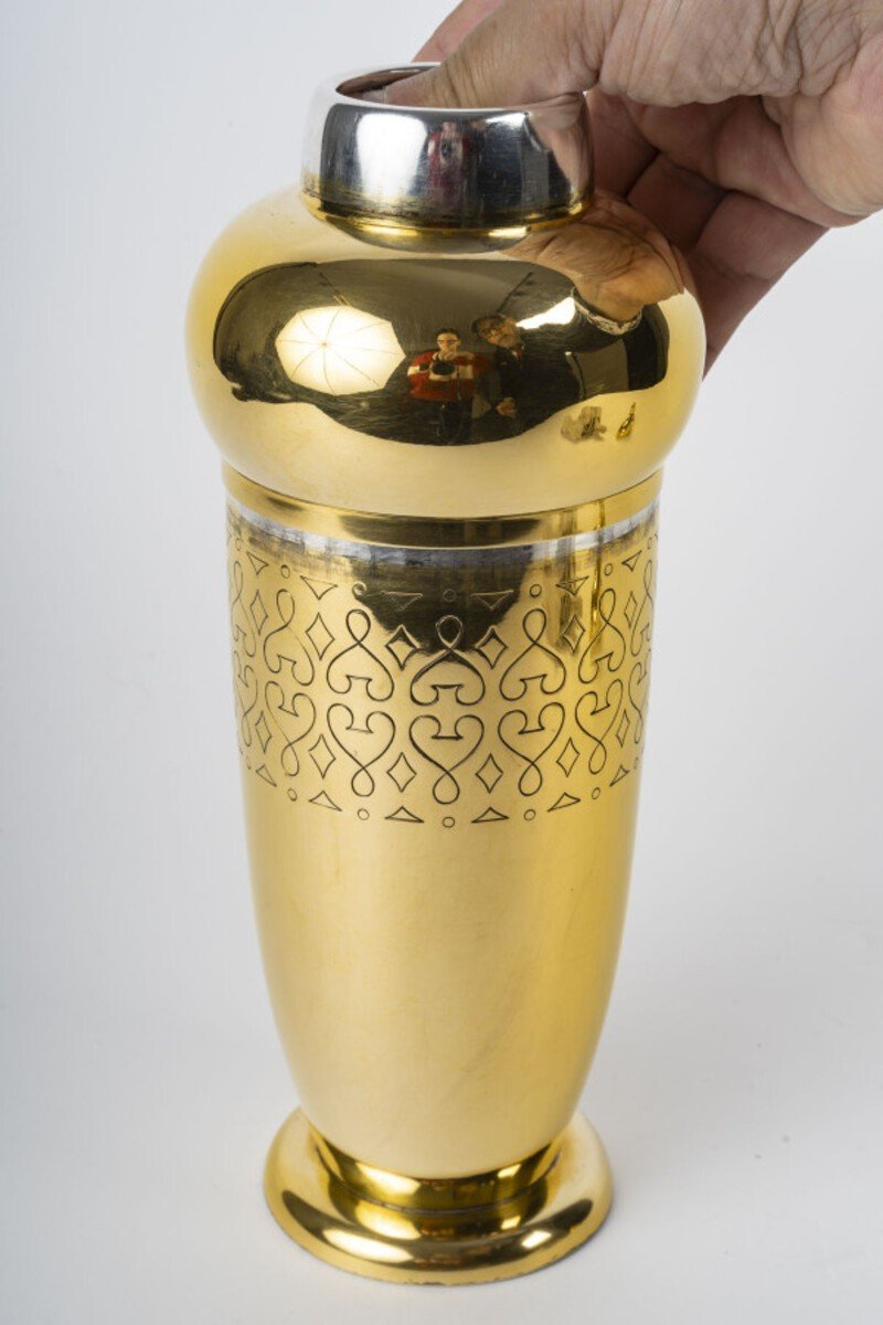 Tetard Frères - Shaker In Vermeil 20th Century Art Deco-photo-7