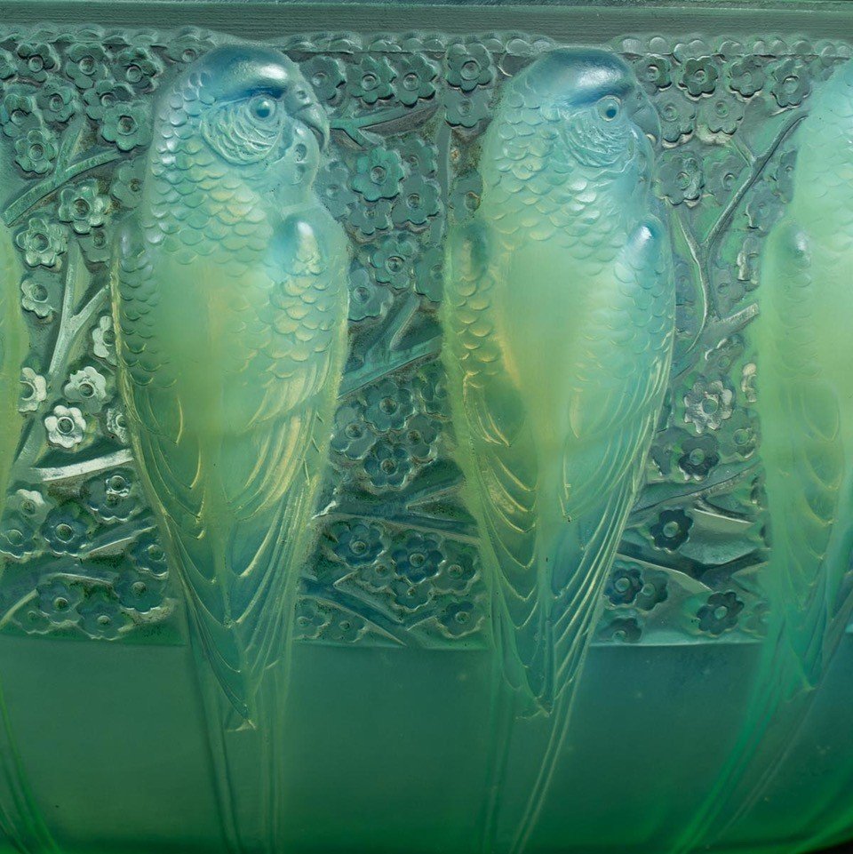 René Lalique : Coupe « Perruches » Peppermint 1931-photo-2