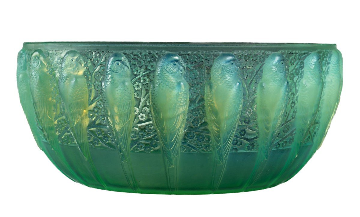 René Lalique : Coupe « Perruches » Peppermint 1931