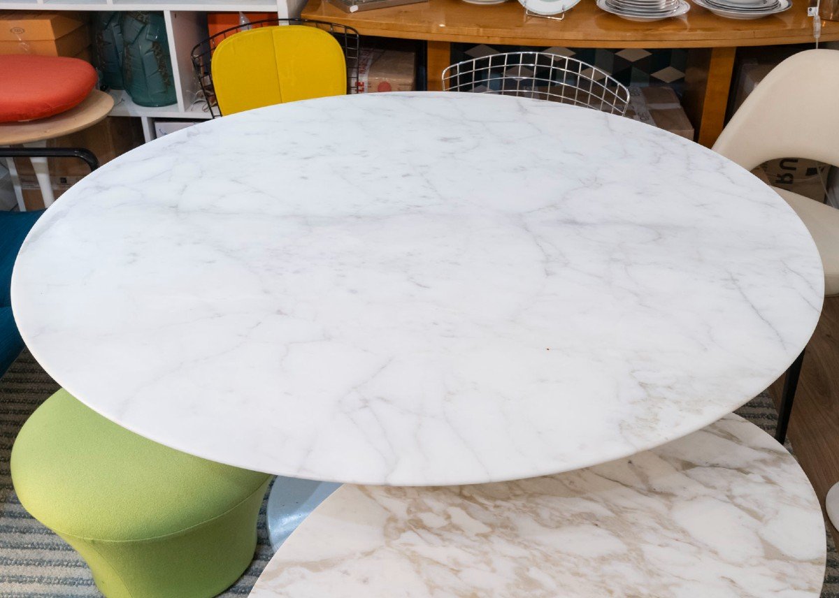 Eero Saarinen Knoll International « Tulip » Table Calacatta 137 Cm -photo-1