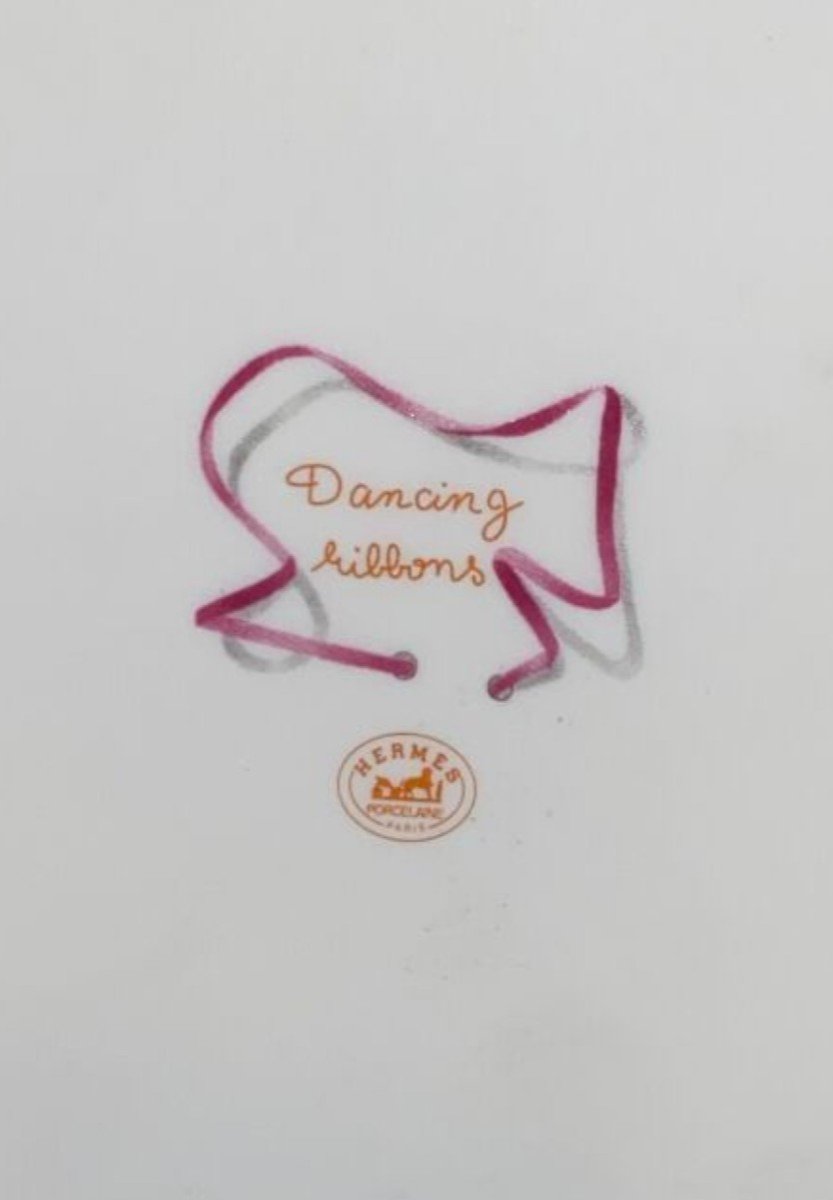 Hermes, "ribbons" Service De Table Porcelaine 67 P-photo-1