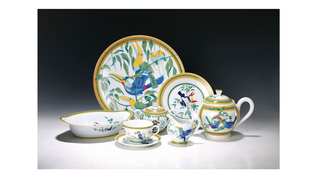 Hermes “les Toucans ” Tea Set-photo-4