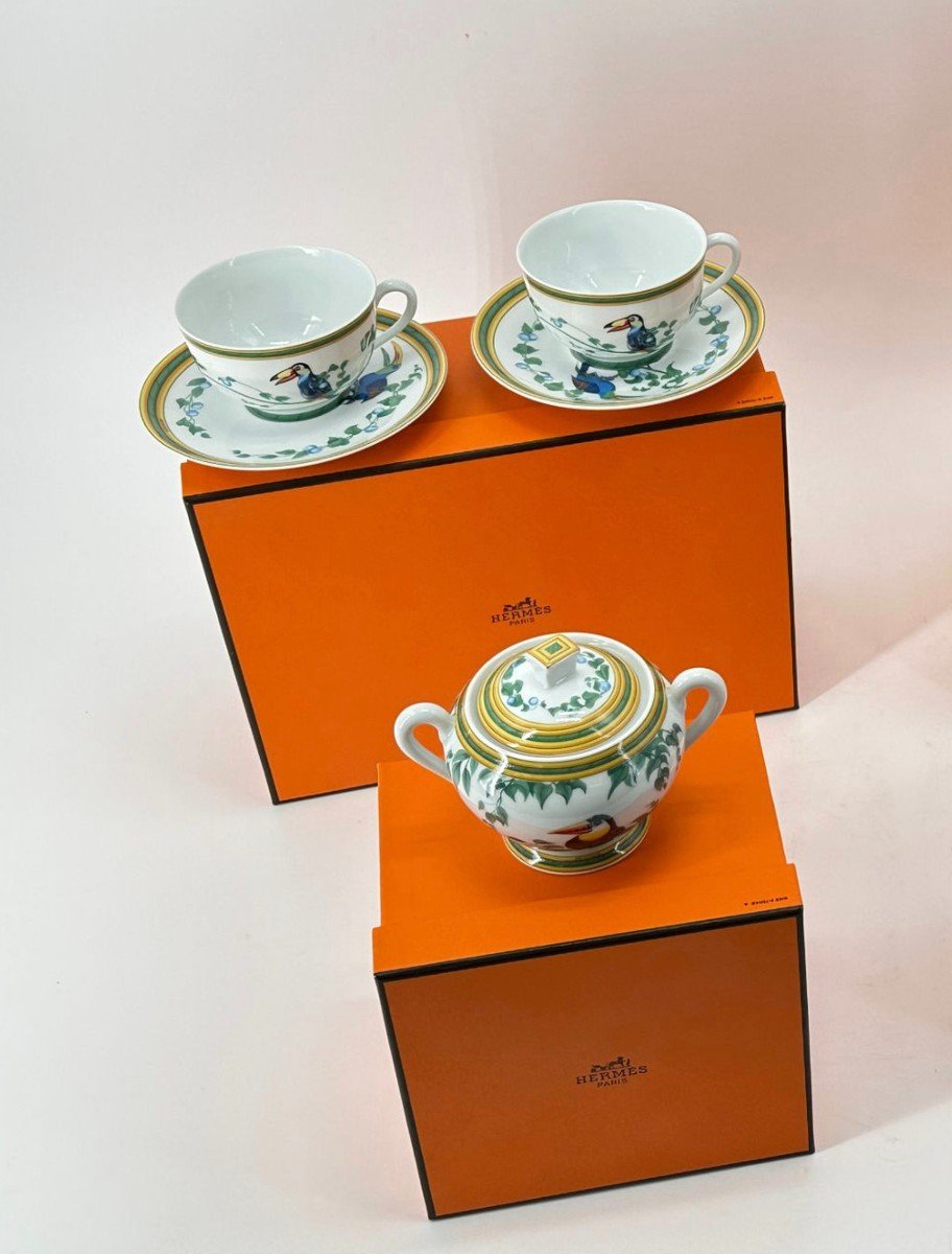 Hermes “les Toucans ” Tea Set-photo-2