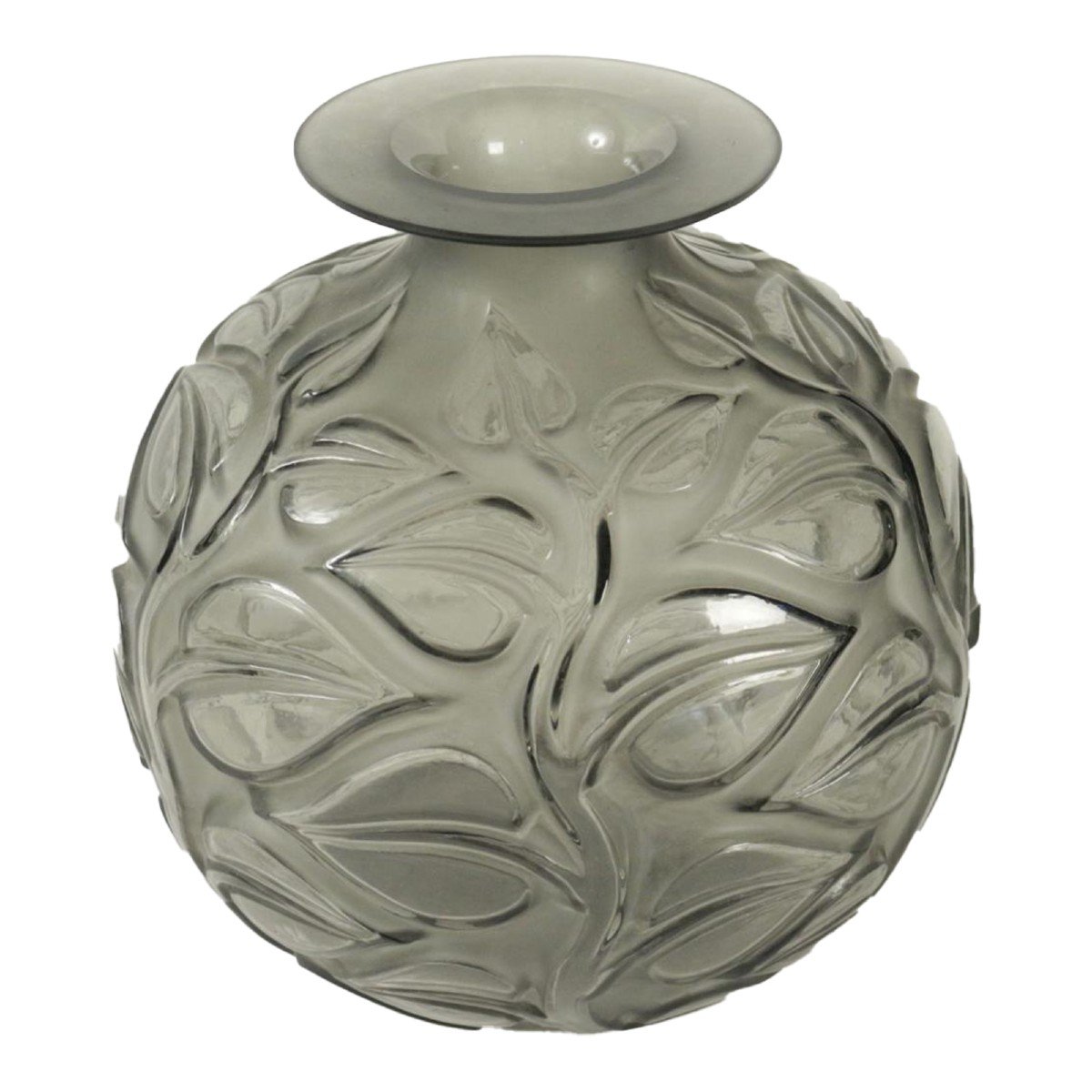 René Lalique (1860-1945) Vase Sophora Gris-photo-1