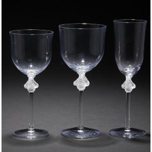 Lalique France Cristal ,service “roxanne” 18 Pieces 1968