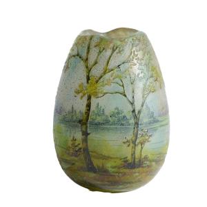 Daum Landscape Vase 