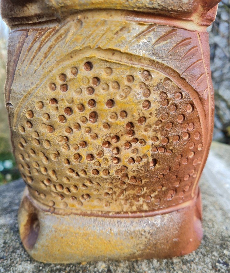 Michel Gardelle - Stoneware Vase With Abstract Decor. Around 1980-90-photo-2