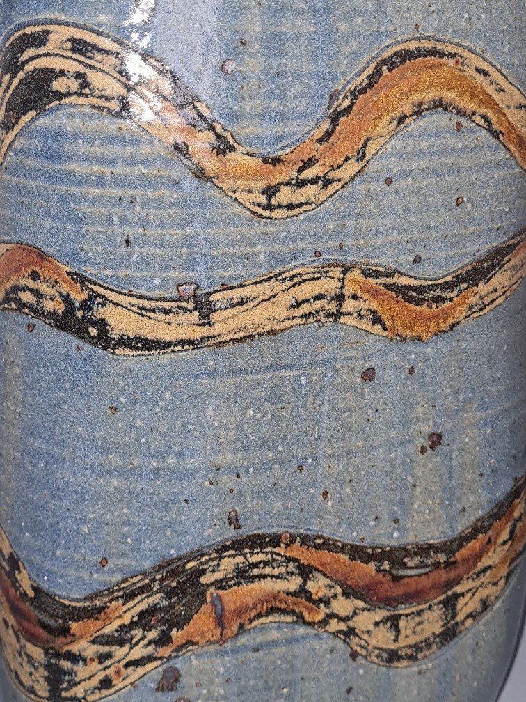 Michel Vergnes - Important Lamp Base In Enameled Stoneware. Circa 1960-photo-2