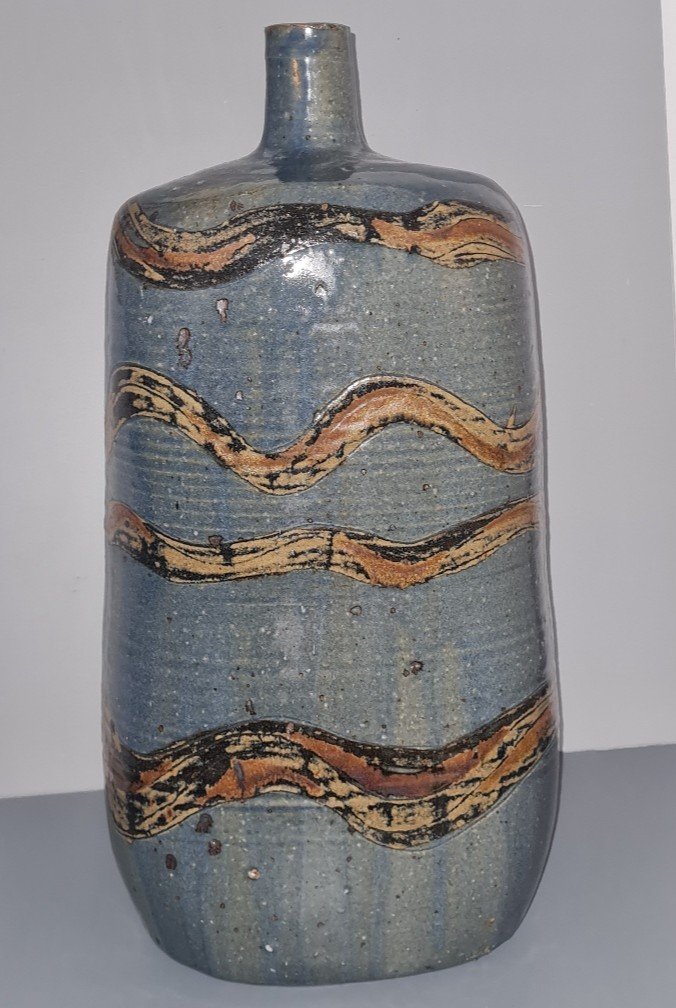 Michel Vergnes - Important Lamp Base In Enameled Stoneware. Circa 1960