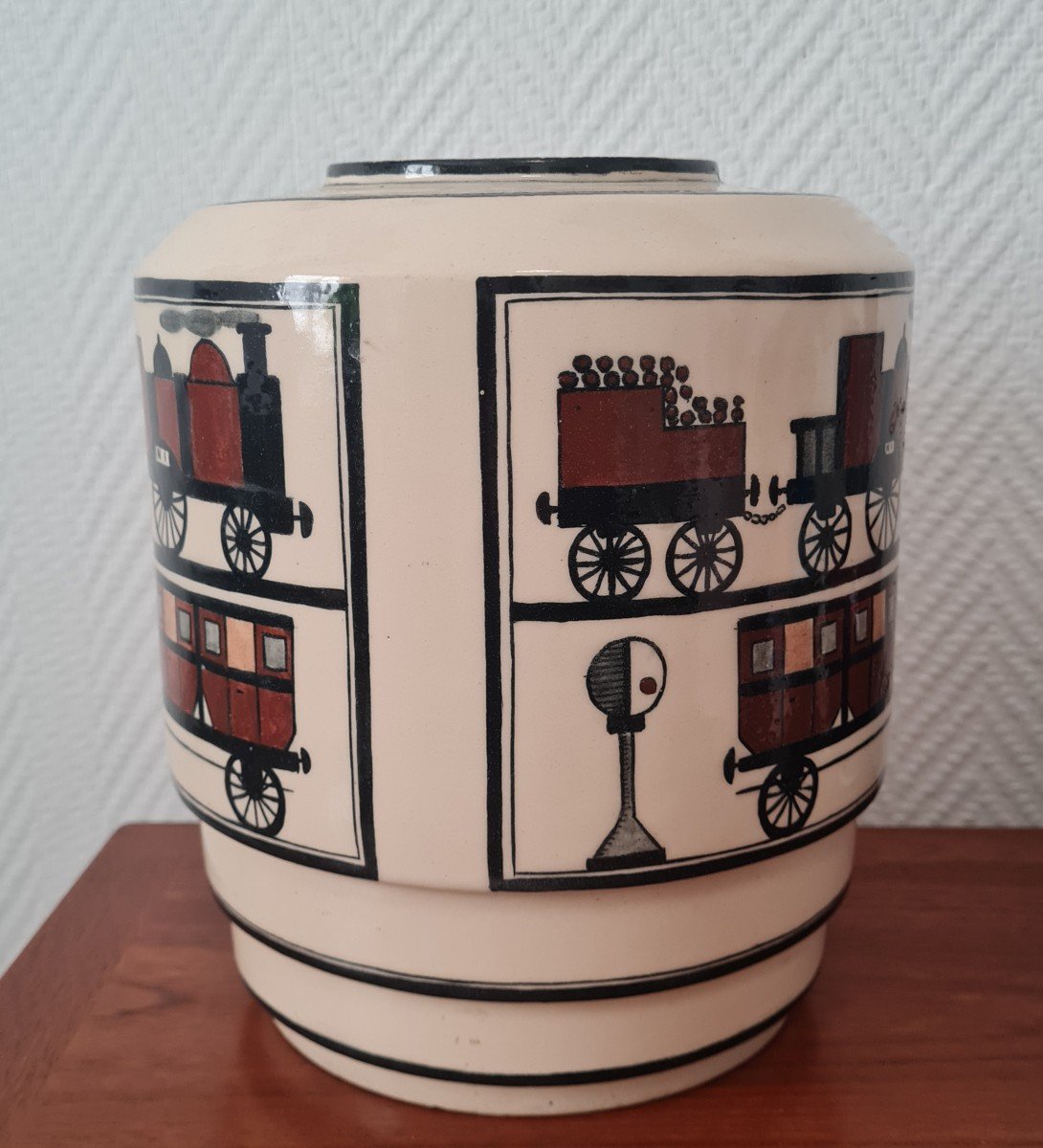 Robert Lallemant - Art Deco Ceramic Vase-photo-3