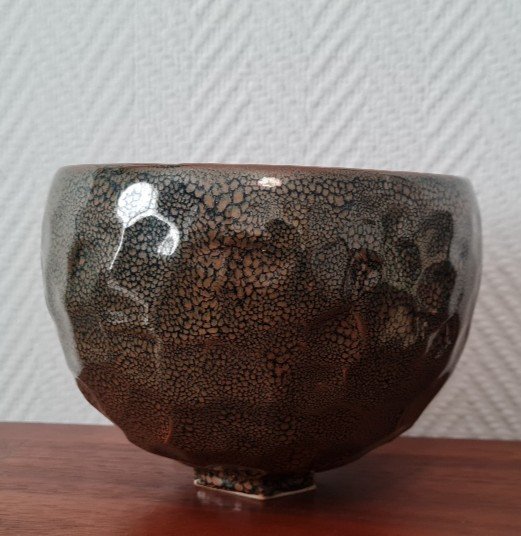 Matthieu Robert - Faceted Stoneware Cup Covered With Oil Drops