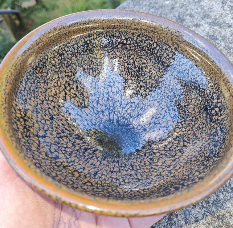 Jean Girel - "tenmoku" Bowl With Oil Drop Glaze-photo-2