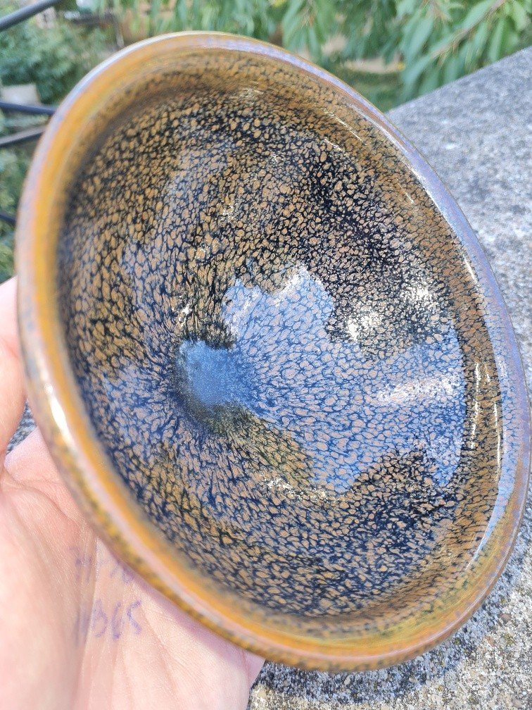 Jean Girel - "tenmoku" Bowl With Oil Drop Glaze-photo-3