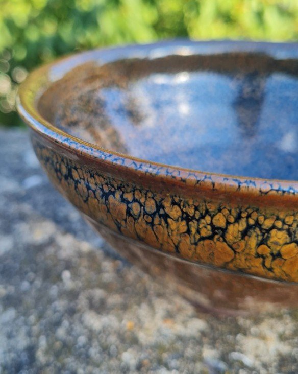 Jean Girel - "tenmoku" Bowl With Oil Drop Glaze-photo-4