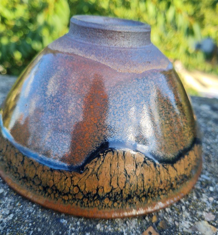 Jean Girel - "tenmoku" Bowl With Oil Drop Glaze-photo-6