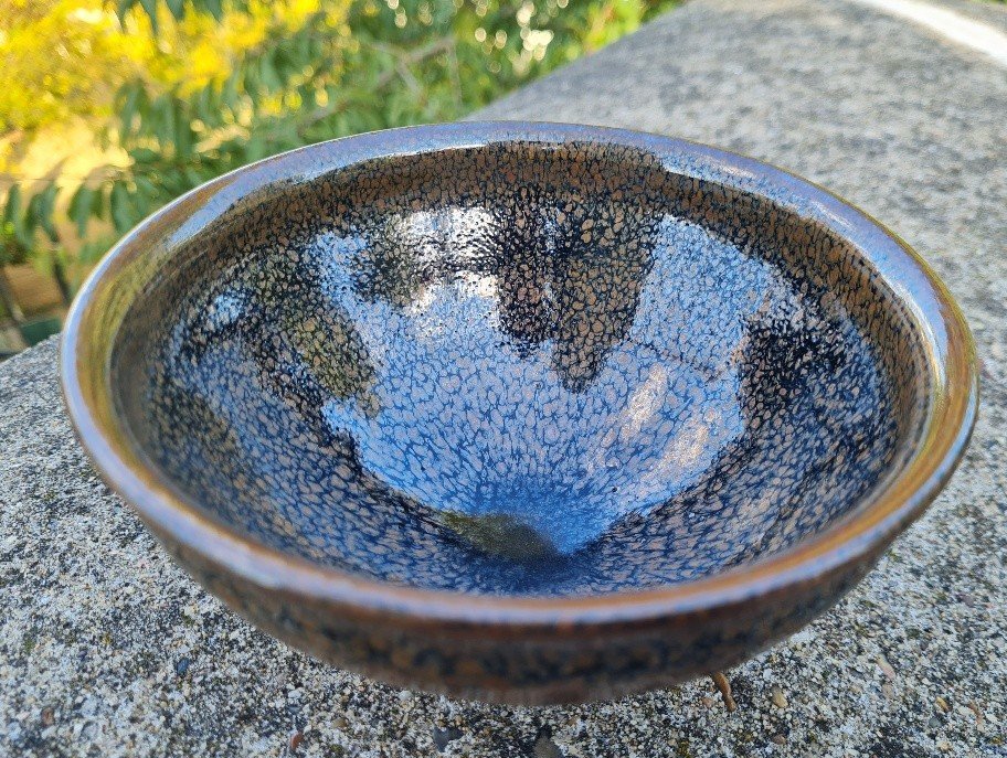 Jean Girel - "tenmoku" Bowl With Oil Drop Glaze