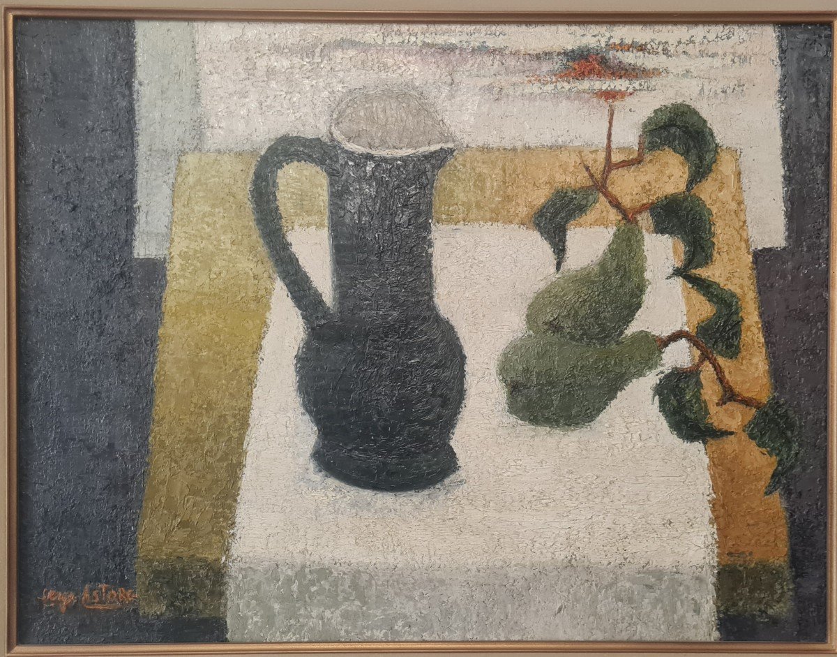 Serge Astorg (1923-1998) - Nature Morte, Huile Sur Toile. Vers 1950