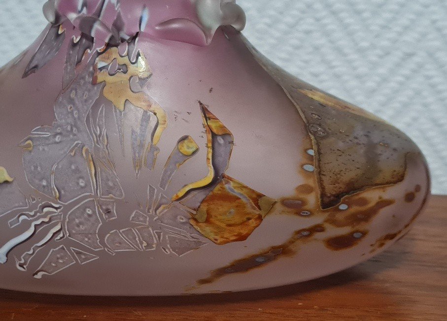 Louis Leloup - Vase En Verre Soufflé. Verrerie d'Art-photo-1