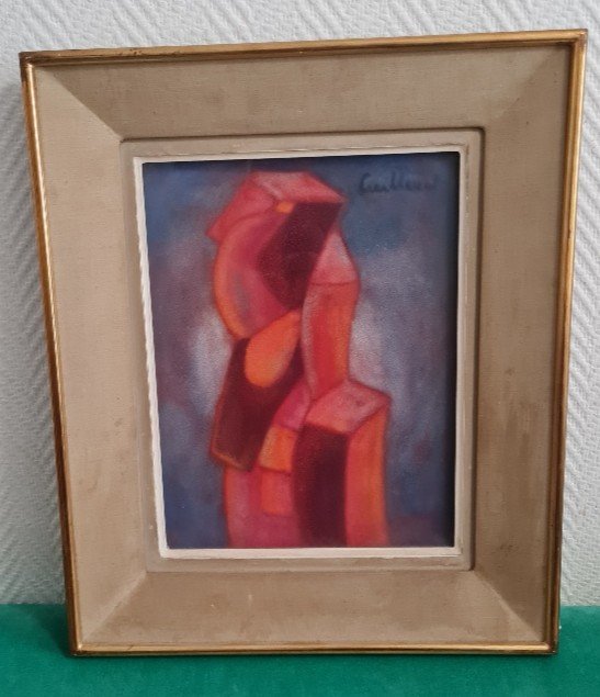 Jean Cuillerat (1927-1998) - Pastel, Composition Abstraite. Vers 1960-photo-2