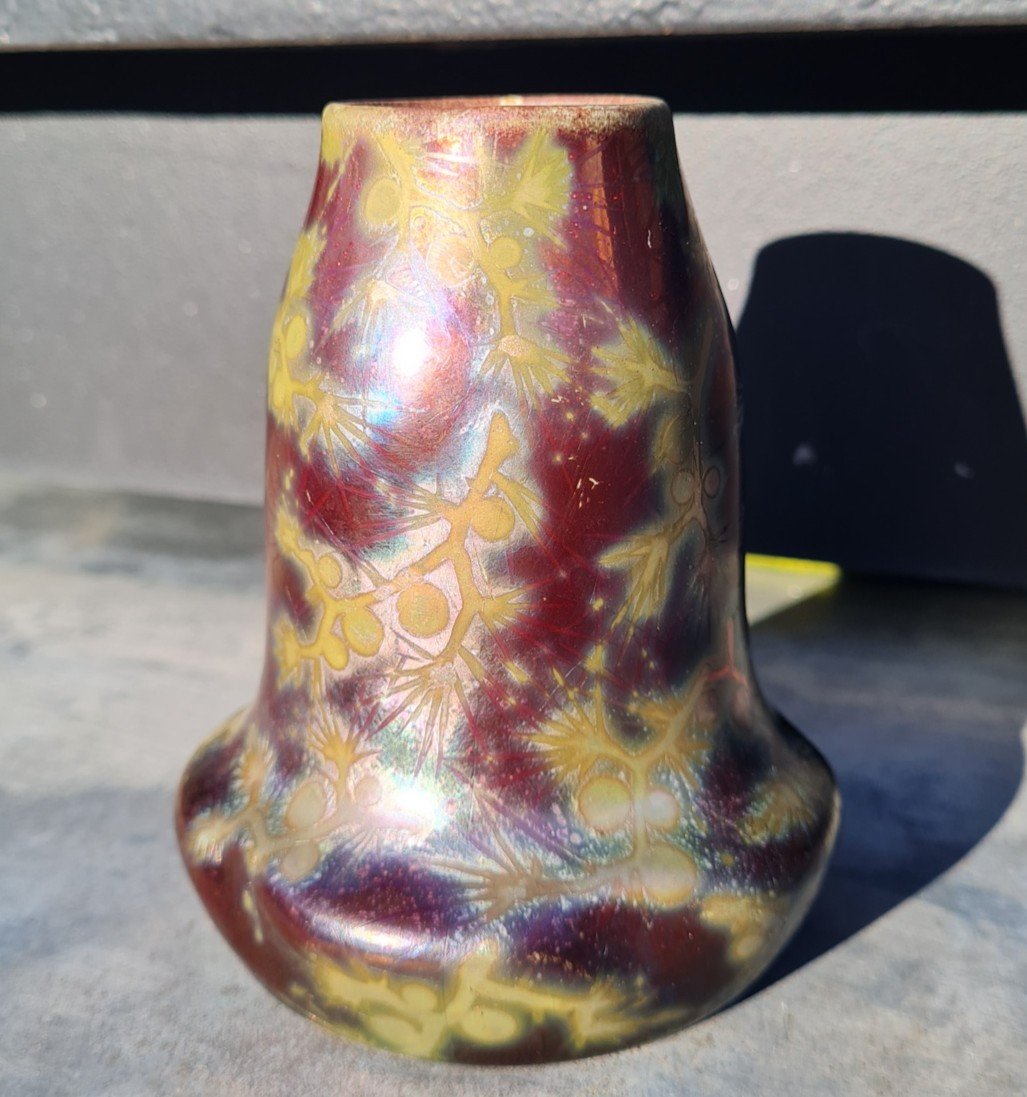 Clément Massier - Small Iridescent Ceramic Vase-photo-1