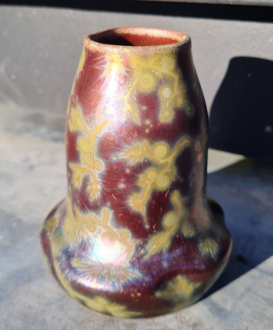 Clément Massier - Small Iridescent Ceramic Vase-photo-3