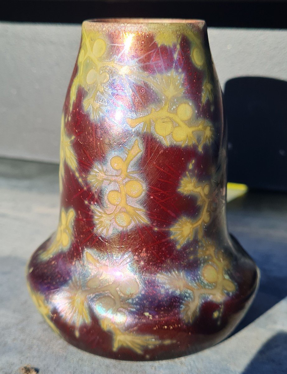 Clément Massier - Small Iridescent Ceramic Vase