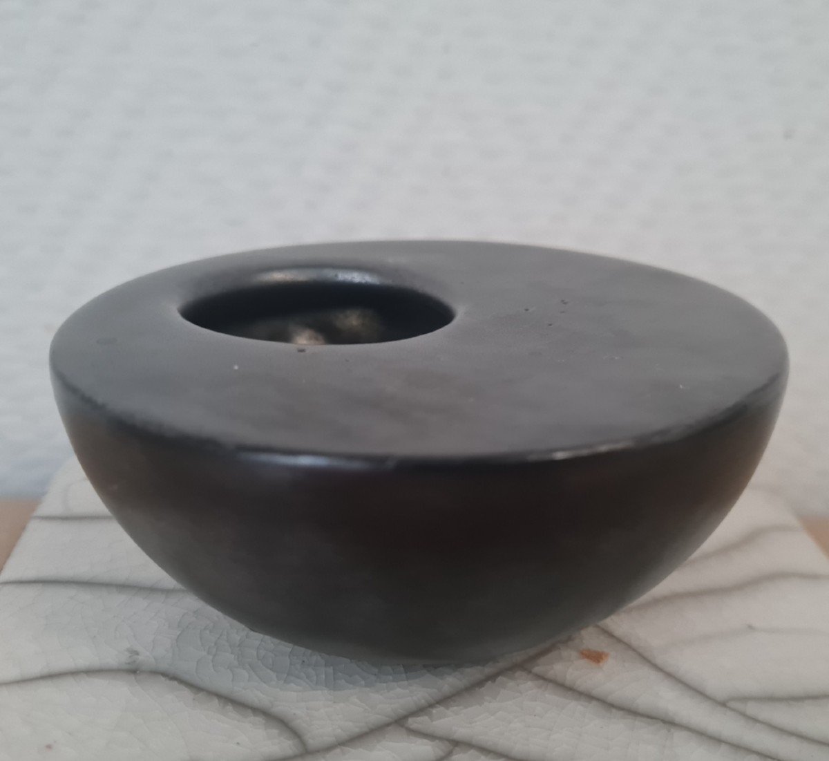 Jean Varoqueaux - Modernist Shaped Vase With Satin Black Glaze