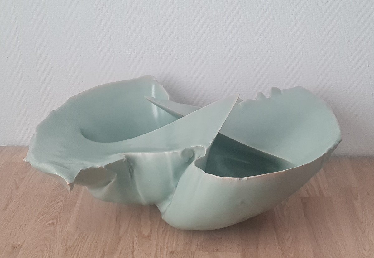 Jean-françois Fouilhoux - Large Celadon Ceramic. Circa 1990-2000