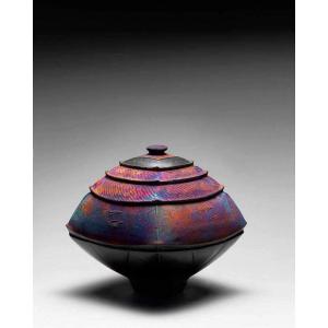 Steen Kepp - Double Pagoda, Smoky Earthenware Box And Copper Saturation