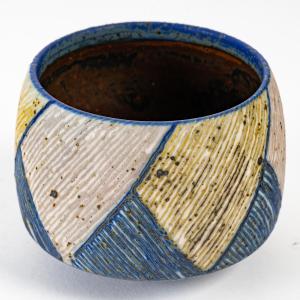 Ursula Scheid - Stoneware Bowl With Geometric Decor