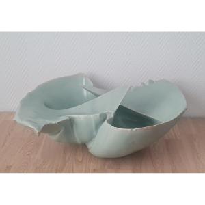 Jean-françois Fouilhoux - Large Celadon Ceramic. Circa 1990-2000