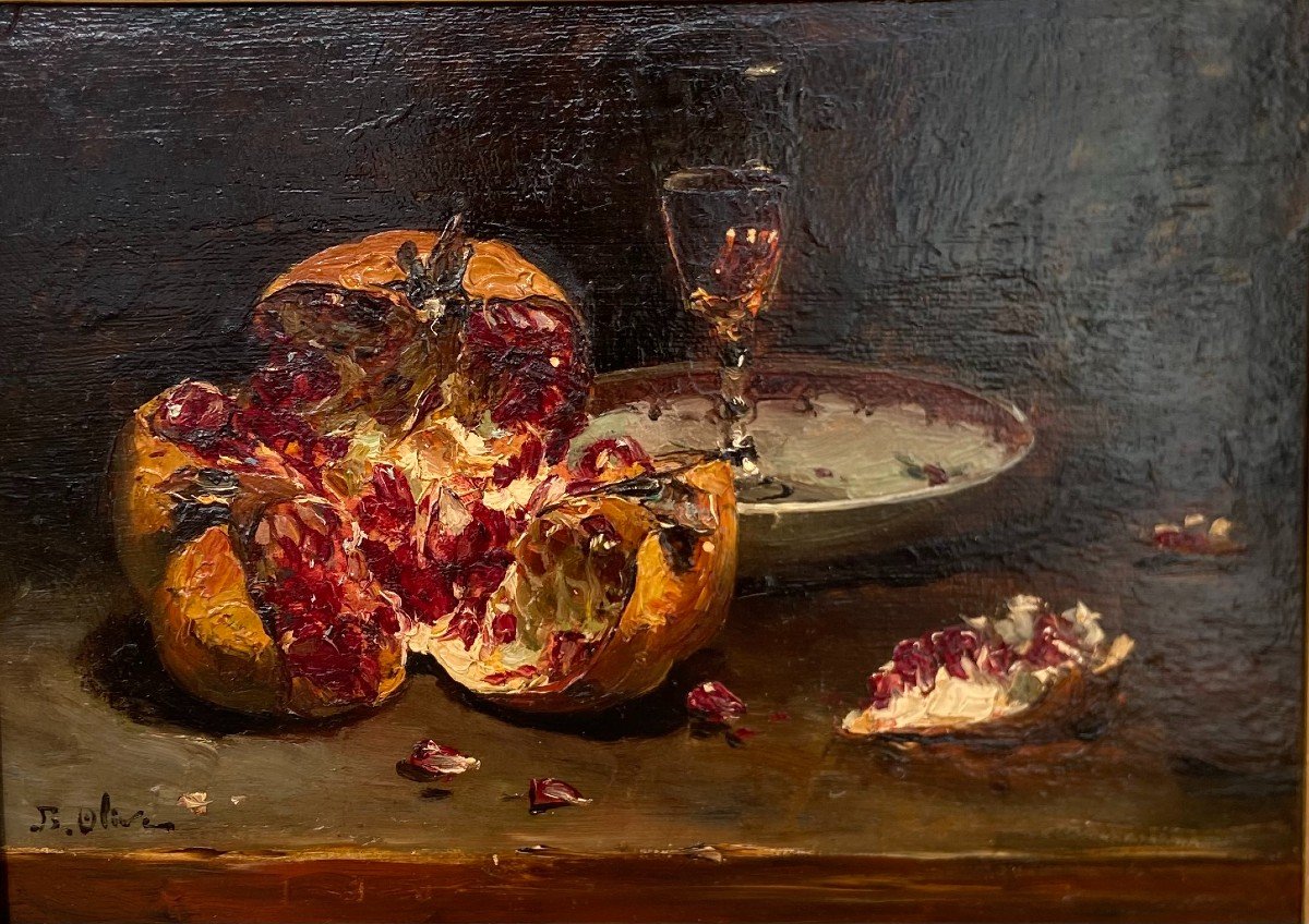 Jean-baptiste Olive, Still Life With Pomegranates